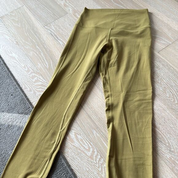 lululemon Align Pant II High Rise Tights 25" Grape Leaf Yellow Sz4 - Picture 5 of 14